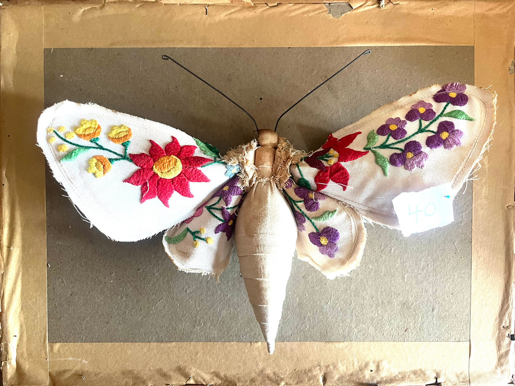 Small Textile Moth Wall Sculpture '40'