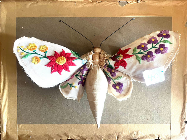 Small Textile Moth Wall Sculpture '40'