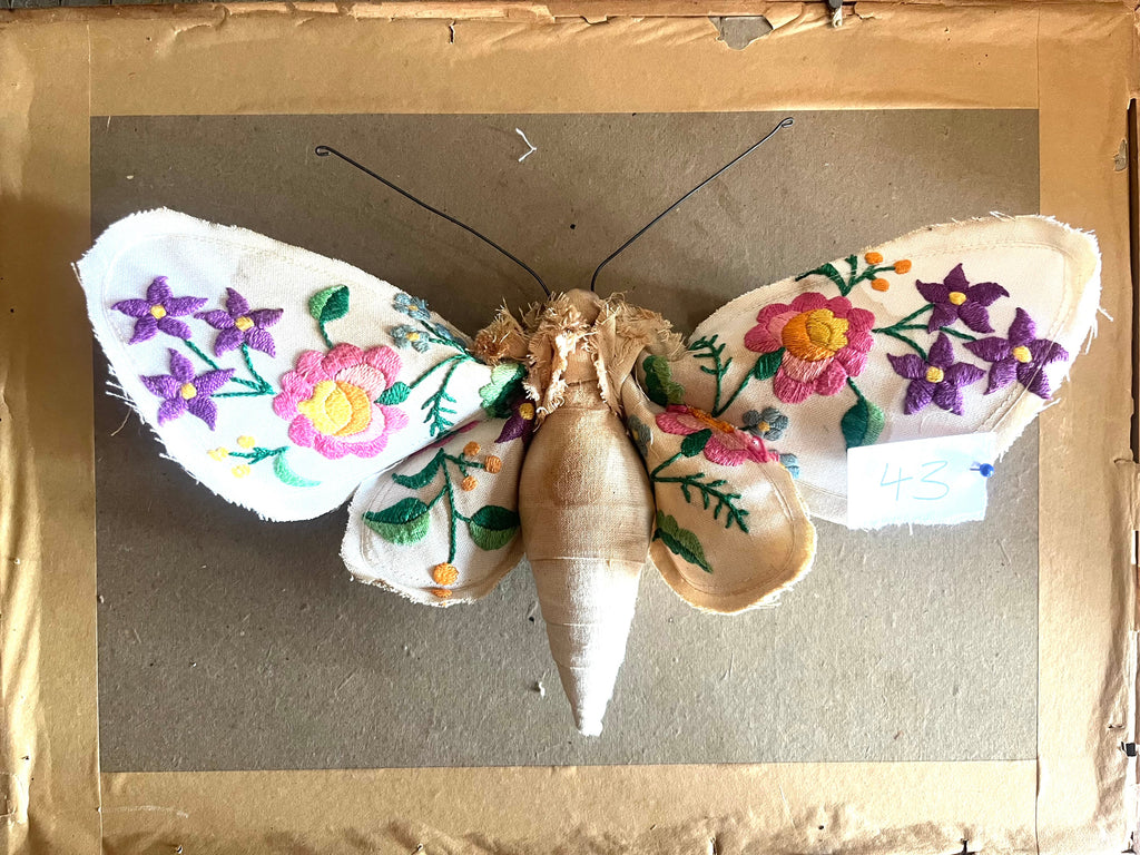 Small Textile Moth Wall Sculpture '43'