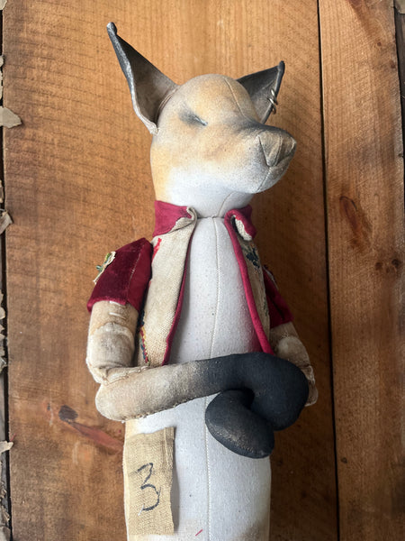 Large Fox Doll  Christmas Number '3' by Mister Finch