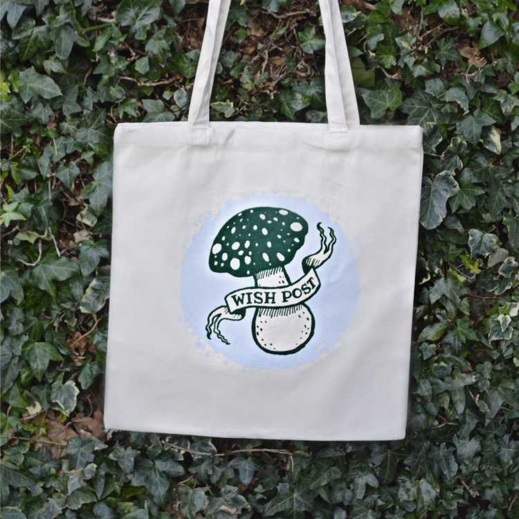 Cream Cotton Tote Bag With Wish Post Logo