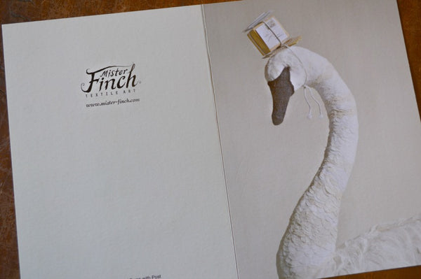 Swan With Post  Card By Mister Finch