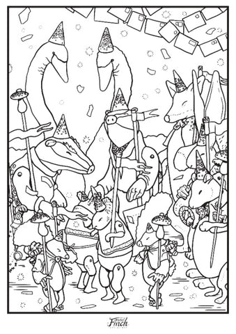 Wish Post Party colouring in sheet.